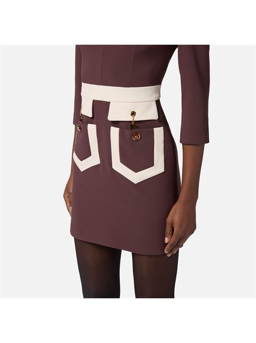 Abito color-block in doppio crêpe ELISABETTA FRANCHI | ABT0156E2/EH8